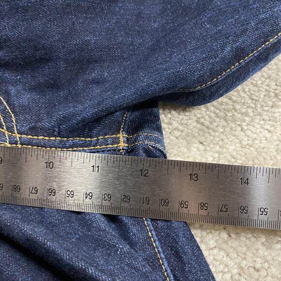 Levis 501 Jeans Mens 36x30 Blue Denim Button Fly Straight Leg Dark Wash Indigo - Picture 7 of 10